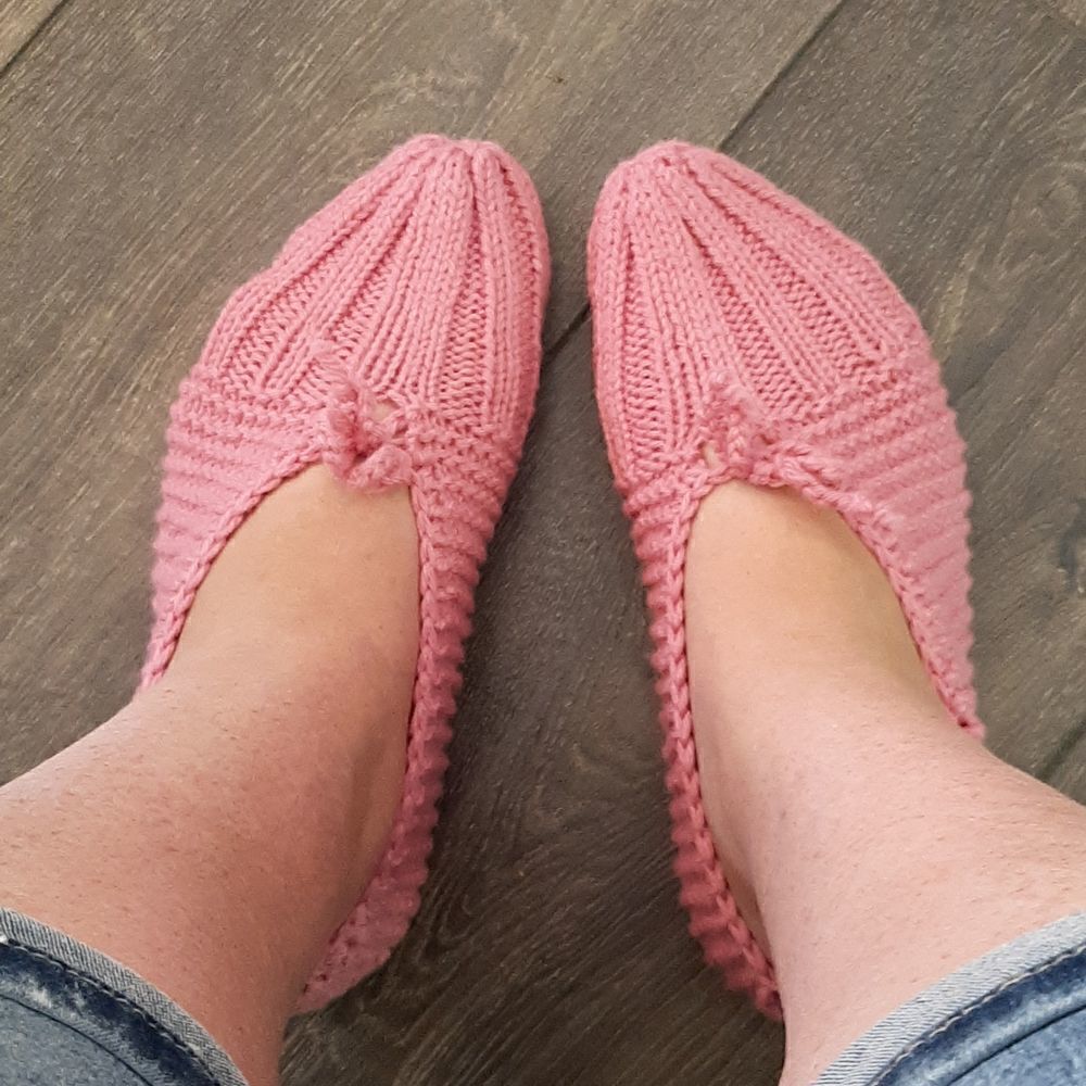 Pink Knitted Slippers  